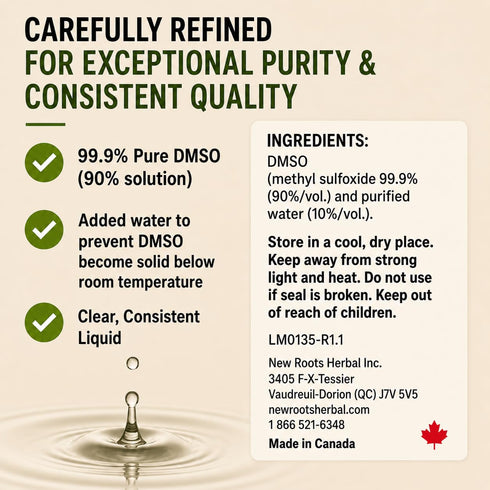 DMSO Liquid in Glass Bottle - New Roots - 100 mL