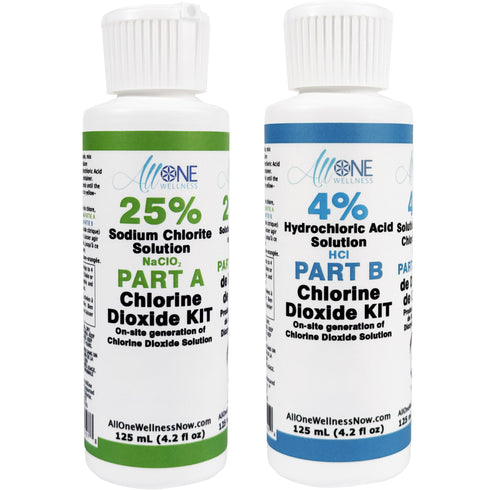 Kit de dióxido de cloro, clorito de sodio, 25 % HCl, 4 % CDS, plástico, 125 ml
