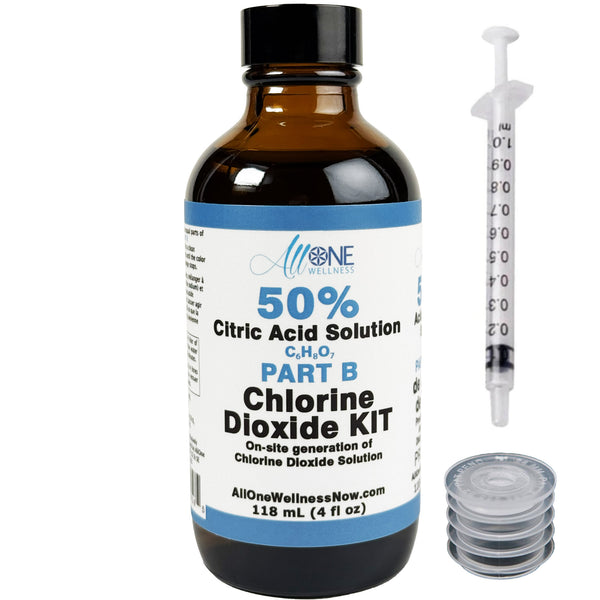 Citric Acid Solution 50% Chlorine Dioxide Kit PART B CDS Glass 118mL