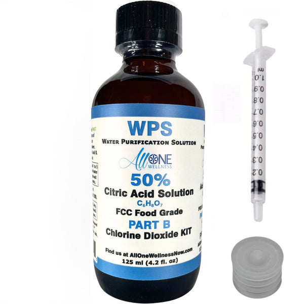 Citric Acid Solution 50% Chlorine Dioxide Kit PART B CDS Glass 118mL