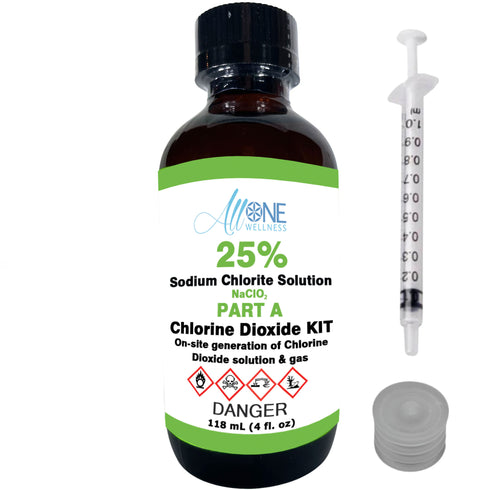 Sodium Chlorite 25% PART A of Chlorine Dioxide Kit CDS Glass 4 oz