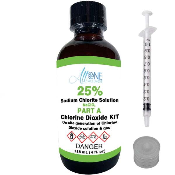 Sodium Chlorite 25% PART A of Chlorine Dioxide Kit CDS Glass 4 oz