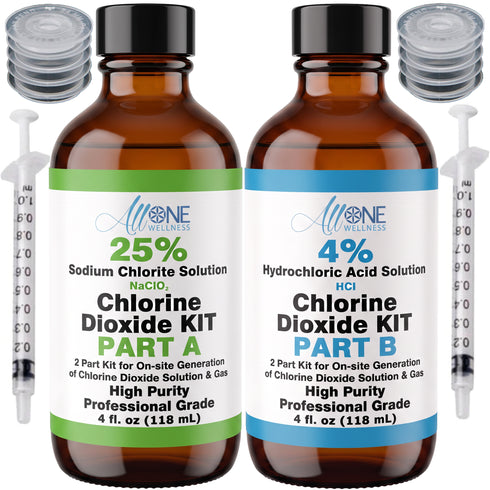 Chlorine Dioxide Kit Sodium Chlorite 25% HCL 4% - CDS Glass 4 oz USA