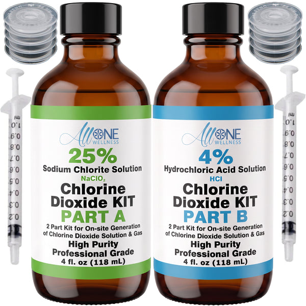 Kit de dióxido de cloro Clorito de sodio al 25% HCl al 4% - CDS Vidrio 4 oz EE. UU.