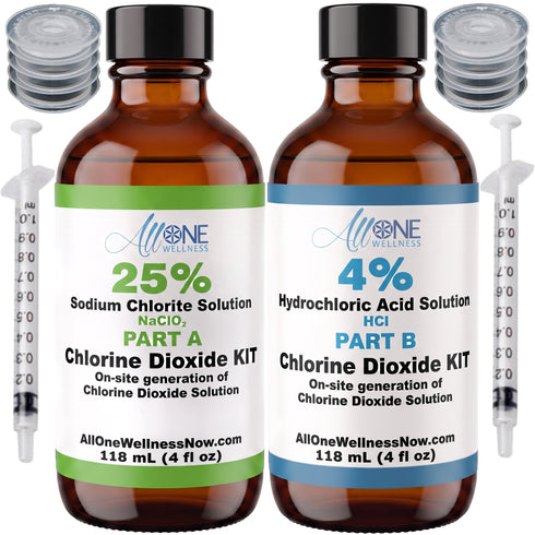 Chlorine Dioxide Kit Sodium Chlorite 25% HCL 4% CDS Glass 118mL Canada