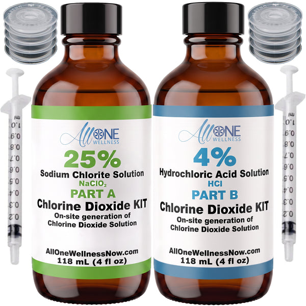 Chlorine Dioxide Kit Sodium Chlorite 25% HCL 4% CDS Glass 118mL Canada