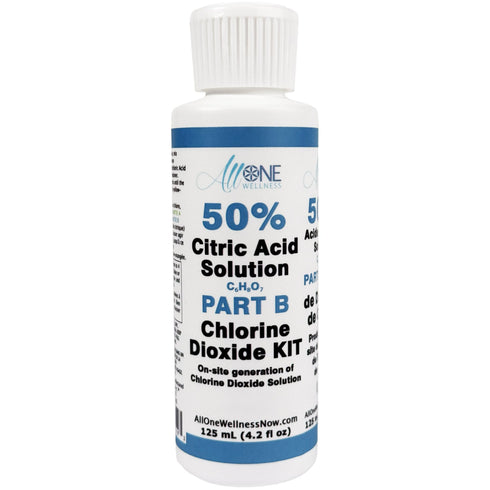 Chlorine Dioxide Kit Citric Acid Solution 50% PART B CDS Plastic 125mL - AllOne Wellness CA$15.97