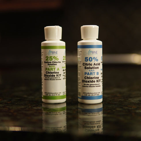 Chlorine Dioxide Kit Sodium Chlorite 25% Citric Acid 50% CDS Plastic 125mL - AllOne Wellness CA$31.97