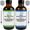 Two bottles of All One Wellness Chlorine Dioxide Kit with syringes on a white background