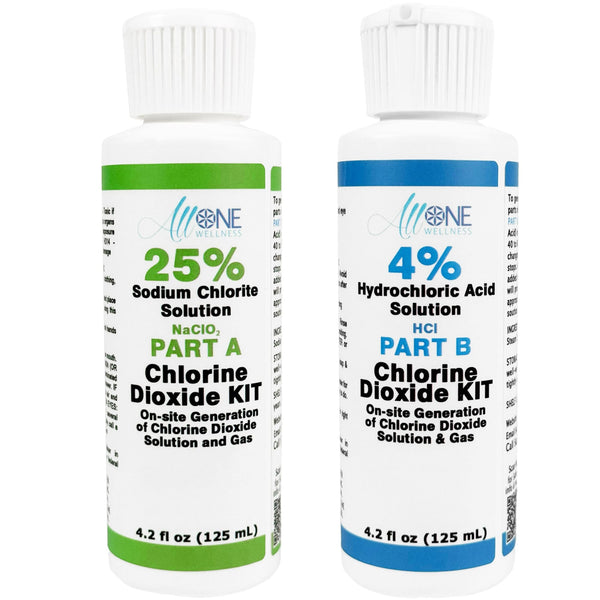 Chlorine Dioxide Kit Sodium Chlorite 25% HCL 4% CDS Plastic 4 oz - AllOne Wellness CA$31.97