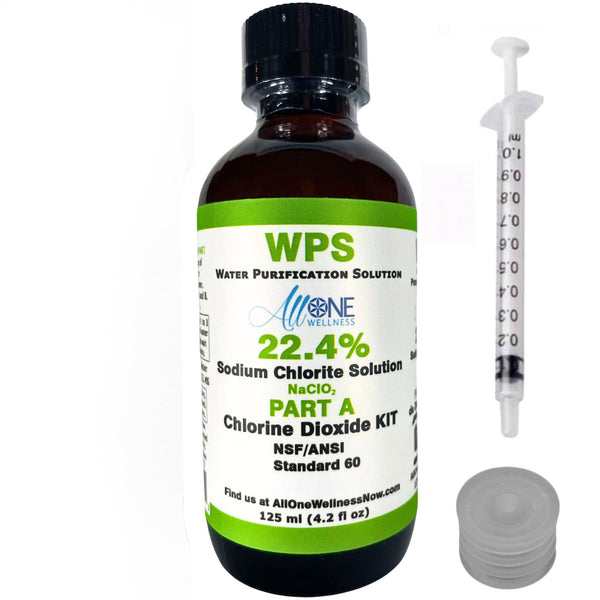 Chlorine Dioxide Kit Solution Sodium Chlorite 22.4% PART A CDS Glass 118mL - AllOne Wellness CA$18.97