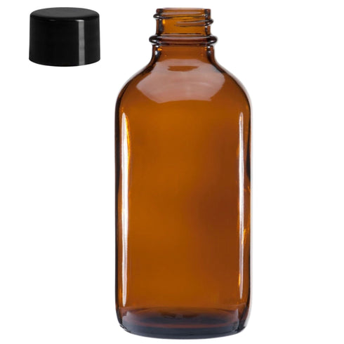 Glass Bottle Amber 4 oz. 22mm-400 with Cap - AllOne Wellness CA$2.47