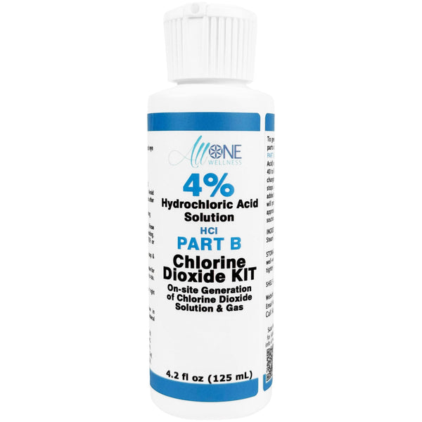 Hydrochloric Acid 4% PART B of Chlorine Dioxide Kit CDS Plastic 4.2 oz - AllOne Wellness CA$15.97