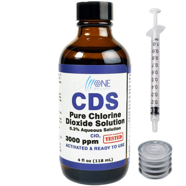 Pure Chlorine Dioxide Solution 3000 PPM CDS Glass 118mL - AllOne Wellness CA$19.97