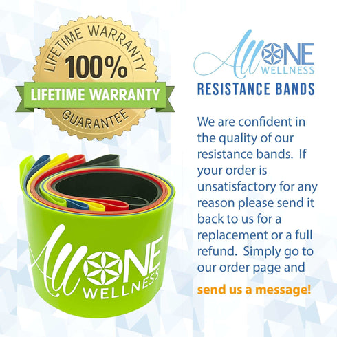 Resistance Bands for Legs and Butt | Set of 5 Band Loops 12 Inch - AllOne Wellness
