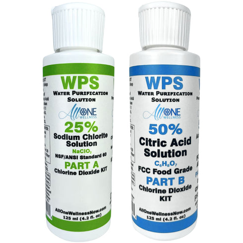 WPS KIT Water Purification Sodium Chlorite 25% & Citric Acid 50% 125ml - AllOne Wellness CA$29.97