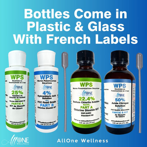 WPS KIT Water Purification Sodium Chlorite 25% & Citric Acid 50% 125ml - AllOne Wellness CA$29.97