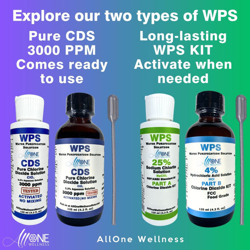 WPS KIT Water Purification Sodium Chlorite 25% & HCL 4% 125 ml - AllOne Wellness CA$31.97